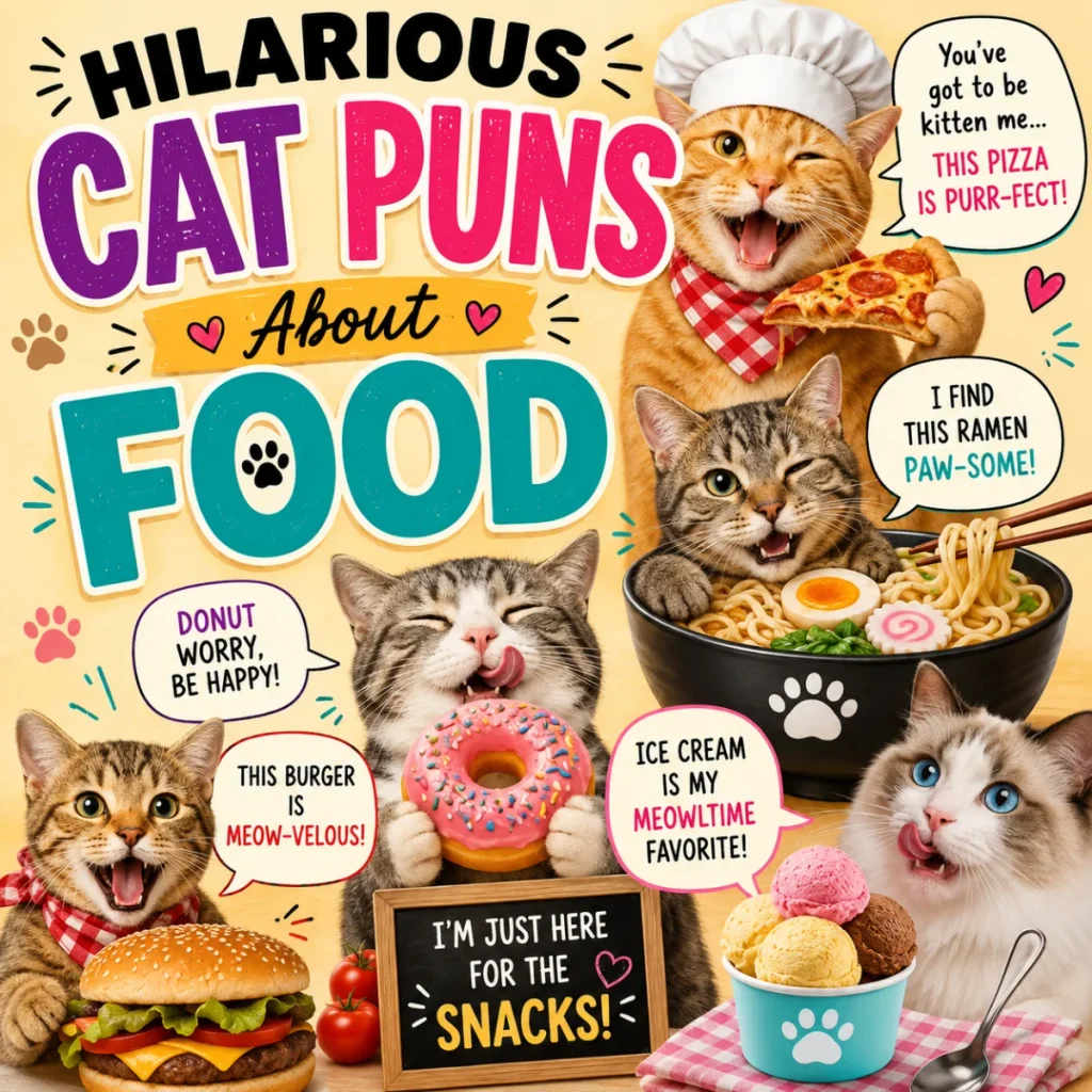 Hilarious Cat Puns About Food
