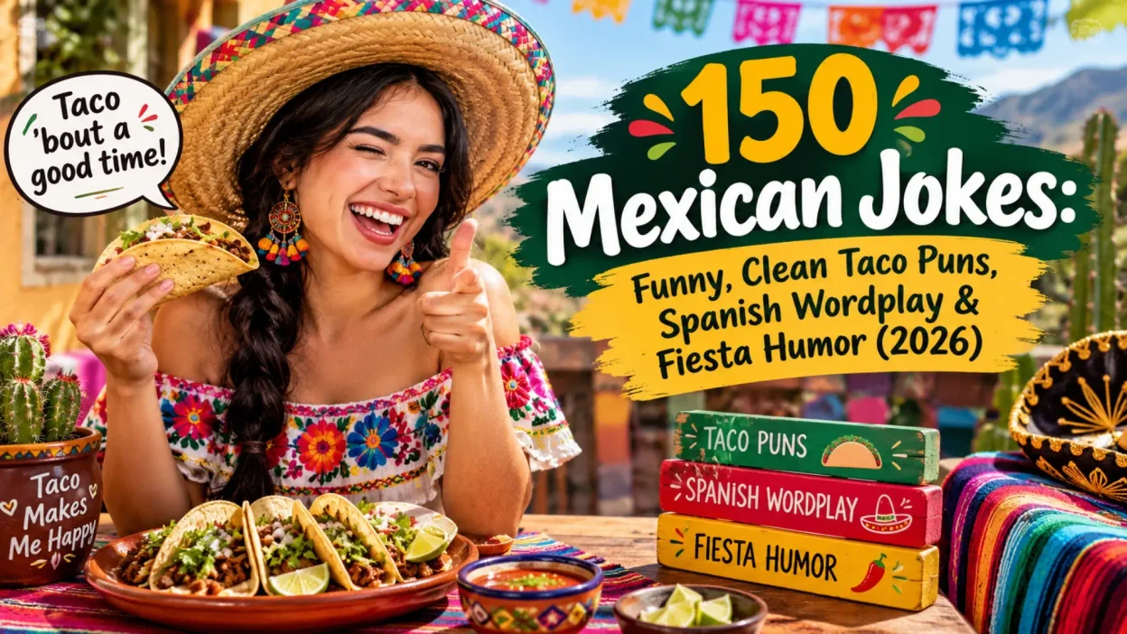 150 Mexican Jokes Funny, Clean Taco Puns, Spanish Wordplay & Fiesta Humor (2026)