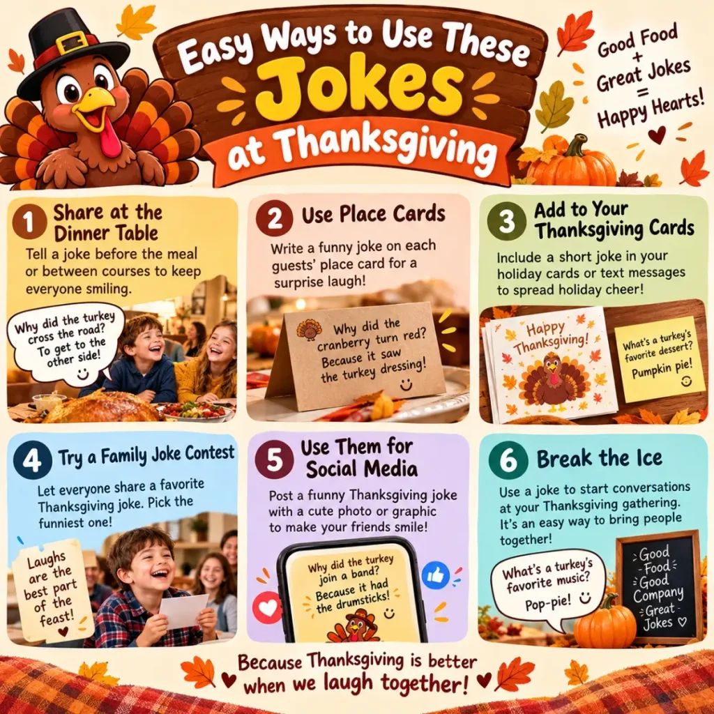 Easy ways to use these jokes at Thanksgiving