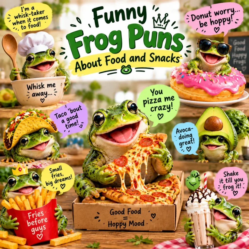 Funny Frog Puns About Food and Snacks
