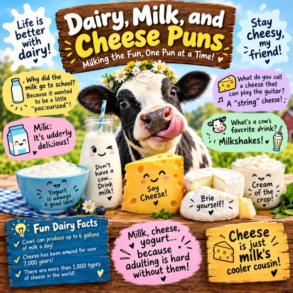 Dairy, Milk, and Cheese Puns